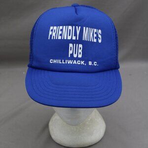 Vintage Screened Trucker Hat - Friendly Mike's Pub Chilliwack BC- Adult Snapback